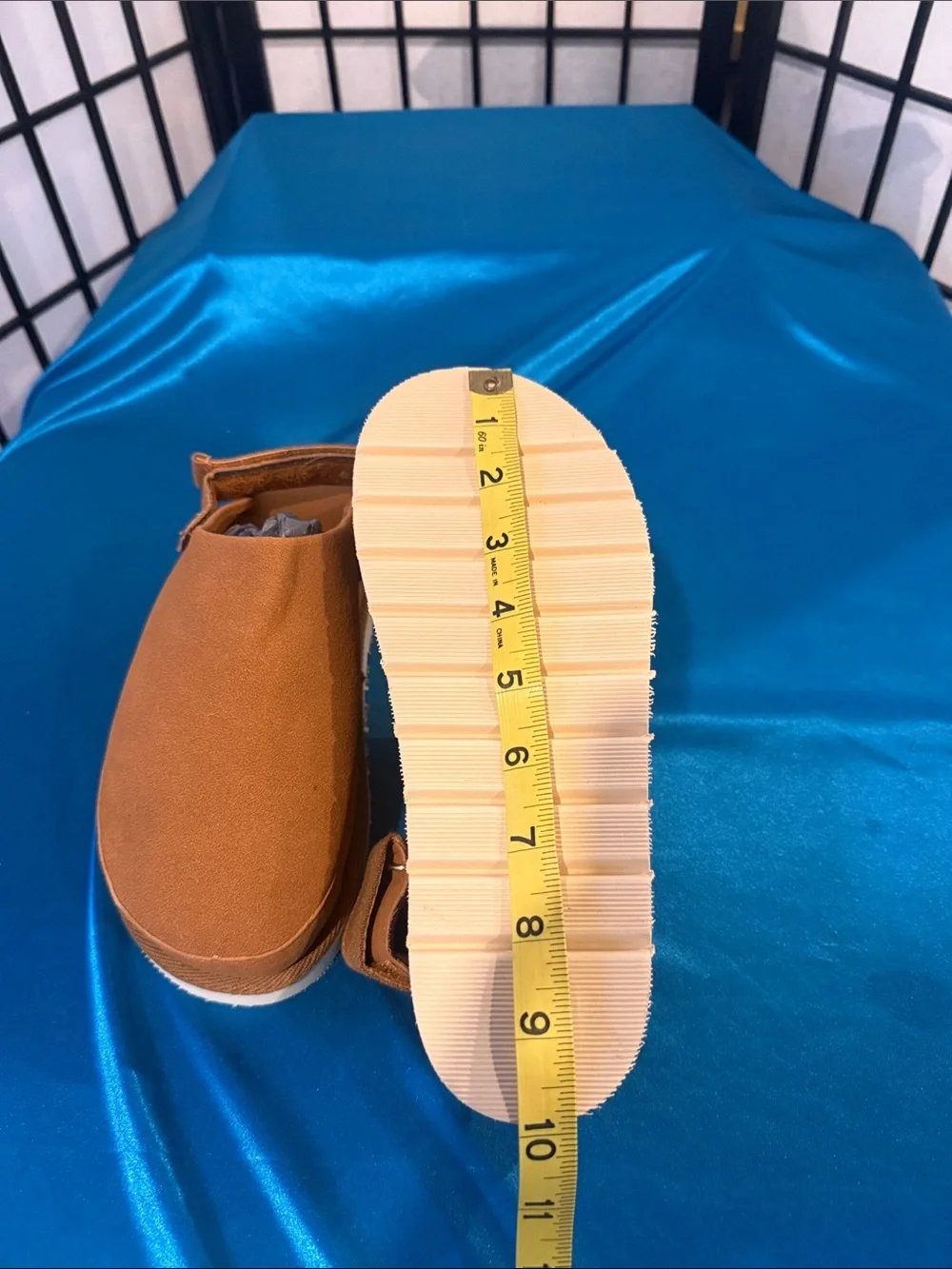 Kids Slip-On Clog Slippers in Tan with White Sole